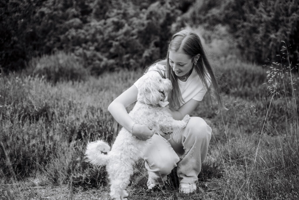 Frauchen spielt mit Hund